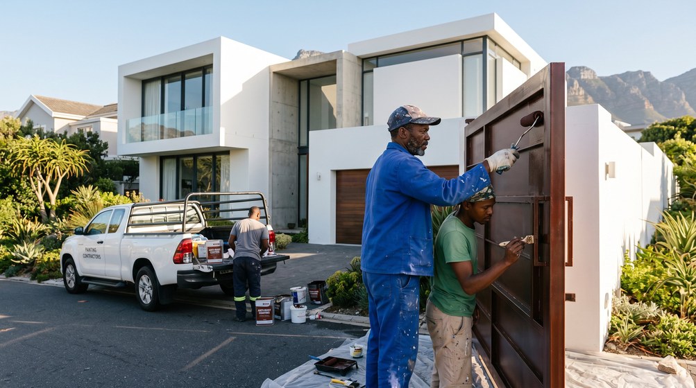 Anti-corrosive coating work on a Mouille Point building