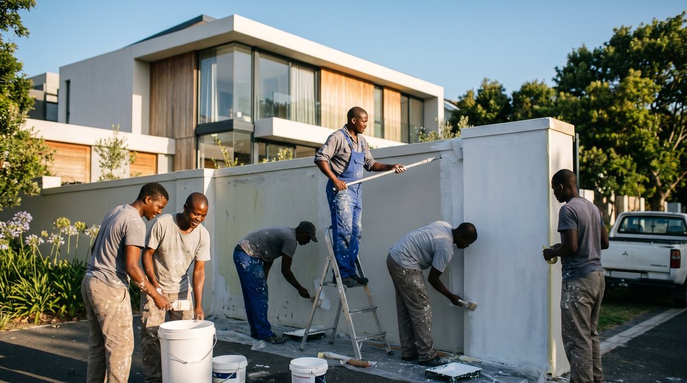 Boundary wall painting at a Camps Bay home