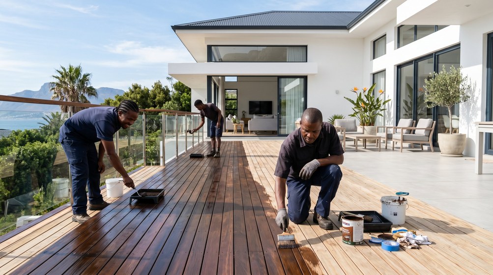 Timber sealing and oiling on a Clifton property